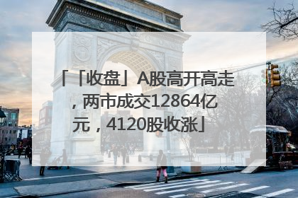 「收盘」A股高开高走，两市成交12864亿元，4120股收涨
