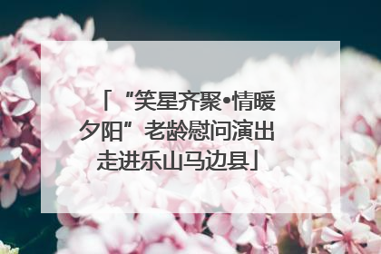 “笑星齐聚•情暖夕阳”老龄慰问演出走进乐山马边县