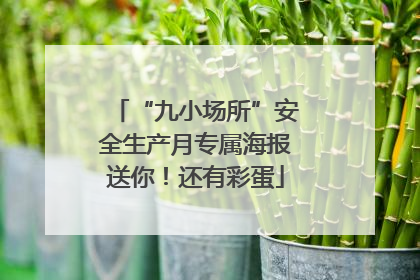“九小场所”安全生产月专属海报送你！还有彩蛋