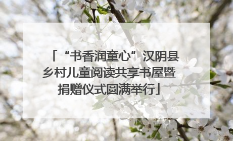 “书香润童心”汉阴县乡村儿童阅读共享书屋暨捐赠仪式圆满举行
