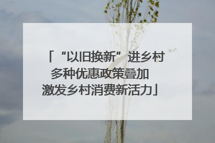 “以旧换新”进乡村 多种优惠政策叠加 激发乡村消费新活力