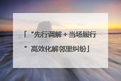 “先行调解＋当场履行”高效化解邻里纠纷