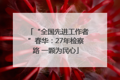 “全国先进工作者”春华：27年检察路 一颗为民心