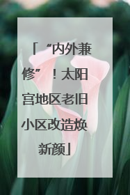 “内外兼修”！太阳宫地区老旧小区改造焕新颜