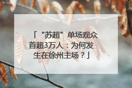 “苏超”单场观众首超3万人：为何发生在徐州主场？