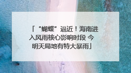 “蝴蝶”逼近！海南进入风雨核心影响时段 今明天局地有特大暴雨