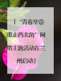“青春华章·重走西北角”网络主题活动在兰州启动