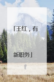 王红，有新职务