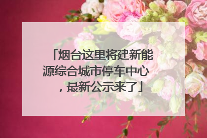 烟台这里将建新能源综合城市停车中心，最新公示来了