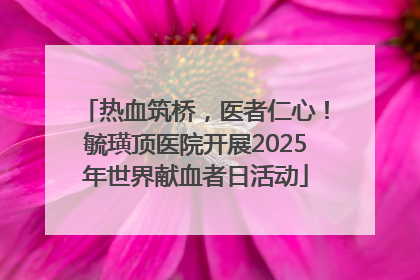 热血筑桥，医者仁心！毓璜顶医院开展2025年世界献血者日活动
