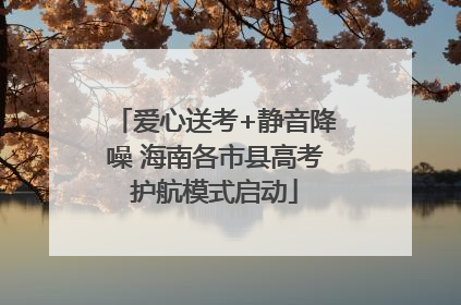 爱心送考+静音降噪 海南各市县高考护航模式启动