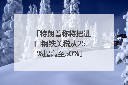 特朗普称将把进口钢铁关税从25%提高至50%