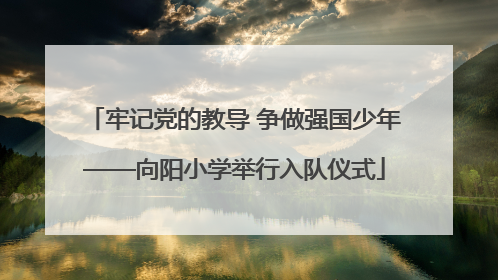 牢记党的教导 争做强国少年——向阳小学举行入队仪式