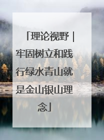 理论视野｜牢固树立和践行绿水青山就是金山银山理念