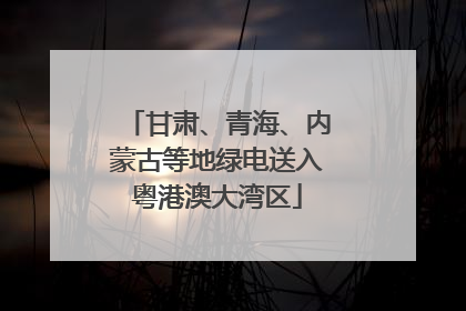 甘肃、青海、内蒙古等地绿电送入粤港澳大湾区