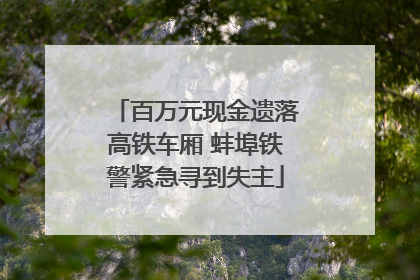 百万元现金遗落高铁车厢 蚌埠铁警紧急寻到失主