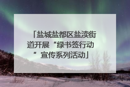盐城盐都区盐渎街道开展“绿书签行动”宣传系列活动
