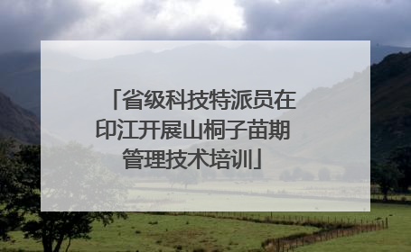 省级科技特派员在印江开展山桐子苗期管理技术培训