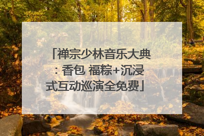 禅宗少林音乐大典：香包 福粽+沉浸式互动巡演全免费