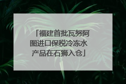 福建首批瓦努阿图进口保税冷冻水产品在石狮入仓