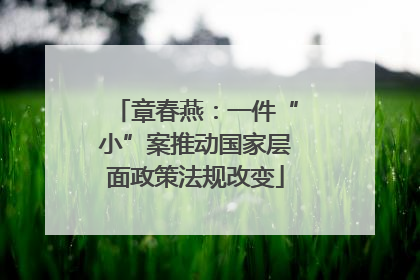 章春燕：一件“小”案推动国家层面政策法规改变