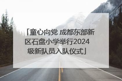 童心向党 成都东部新区石盘小学举行2024级新队员入队仪式