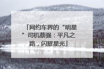 网约车界的“明星”司机蔡强：平凡之路，闪耀星光
