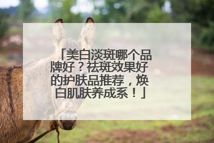 美白淡斑哪个品牌好？祛斑效果好的护肤品推荐，焕白肌肤养成系！