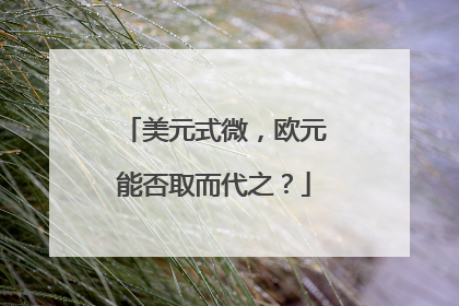 美元式微，欧元能否取而代之？