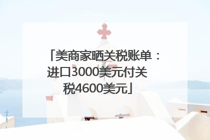 美商家晒关税账单：进口3000美元付关税4600美元