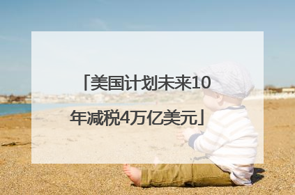 美国计划未来10年减税4万亿美元