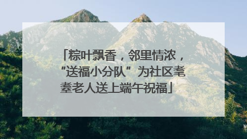粽叶飘香，邻里情浓，“送福小分队”为社区耄耋老人送上端午祝福