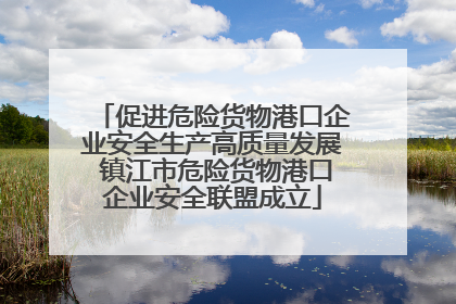 促进危险货物港口企业安全生产高质量发展 镇江市危险货物港口企业安全联盟成立