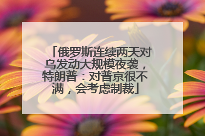 俄罗斯连续两天对乌发动大规模夜袭，特朗普：对普京很不满，会考虑制裁