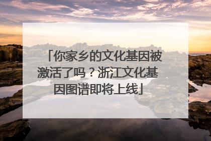 你家乡的文化基因被激活了吗？浙江文化基因图谱即将上线