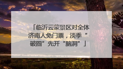 临沂云蒙景区对全体济南人免门票，淡季“破圈”先开“脑洞”