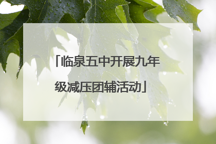 临泉五中开展九年级减压团辅活动
