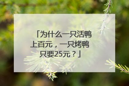 为什么一只活鸭上百元，一只烤鸭只要25元？