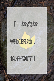 一级高级警长的她，拟升副厅