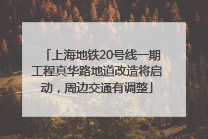 上海地铁20号线一期工程真华路地道改造将启动，周边交通有调整