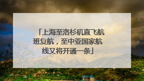 上海至洛杉矶直飞航班复航，至中亚国家航线又将开通一条