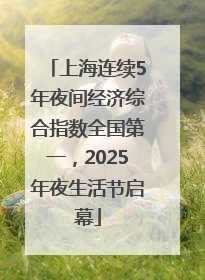 上海连续5年夜间经济综合指数全国第一，2025年夜生活节启幕