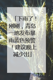 下雨了！刚刚，青岛一地发布暴雨蓝色预警！建议晚上减少出