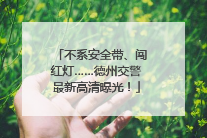 不系安全带、闯红灯……德州交警最新高清曝光！