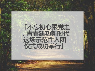 不忘初心跟党走，青春建功新时代 这场示范性入团仪式成功举行