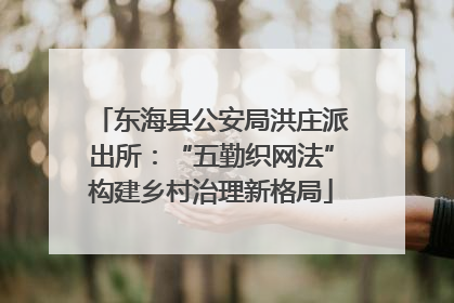 东海县公安局洪庄派出所：“五勤织网法”构建乡村治理新格局