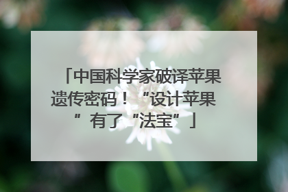中国科学家破译苹果遗传密码！“设计苹果”有了“法宝”