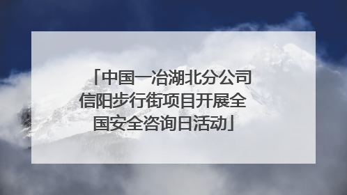 中国一冶湖北分公司信阳步行街项目开展全国安全咨询日活动