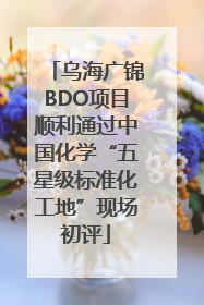 乌海广锦BDO项目顺利通过中国化学“五星级标准化工地”现场初评