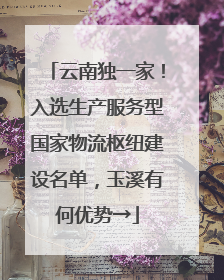 云南独一家！入选生产服务型国家物流枢纽建设名单，玉溪有何优势→